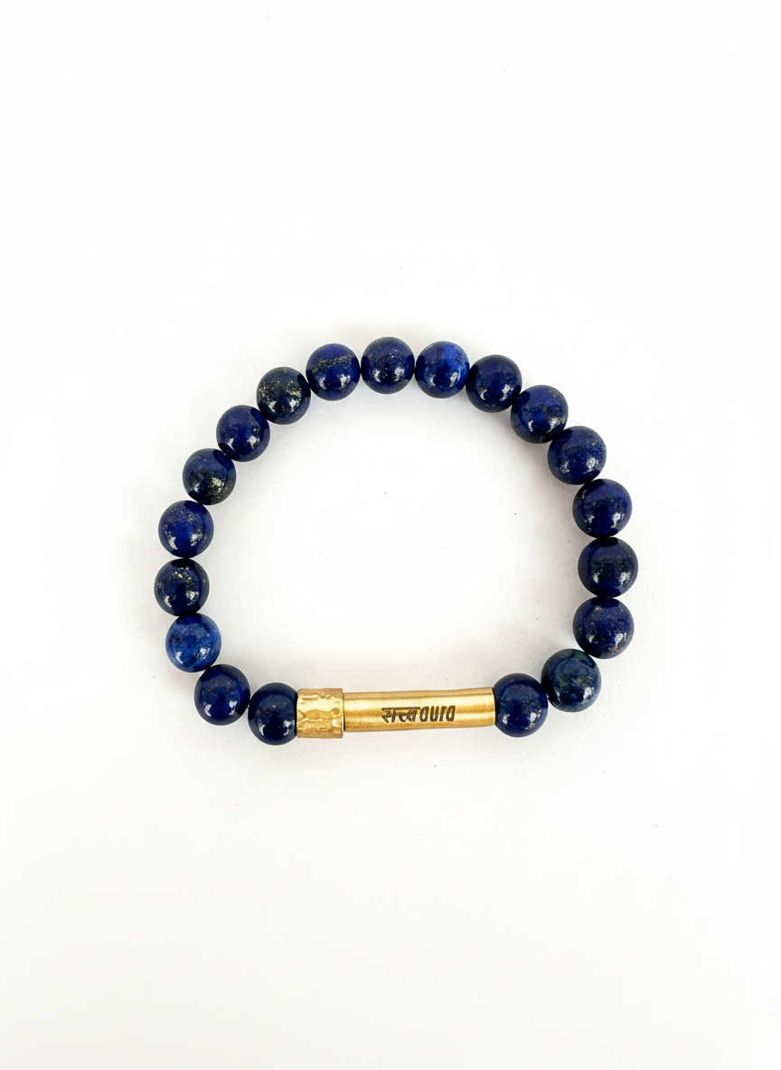 Lapis Lazuli Crystal Bracelet with Manifestation Lock