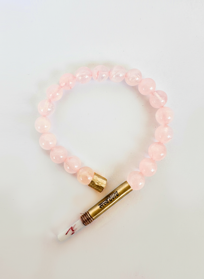 Rose Quartz Crystal Bracelet with Manifestation Lock