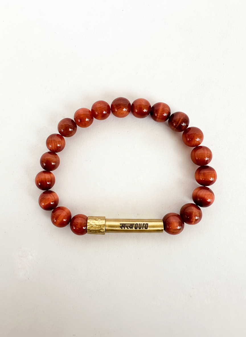 Tiger Eye Crystal Bracelet with Manifestation Lock