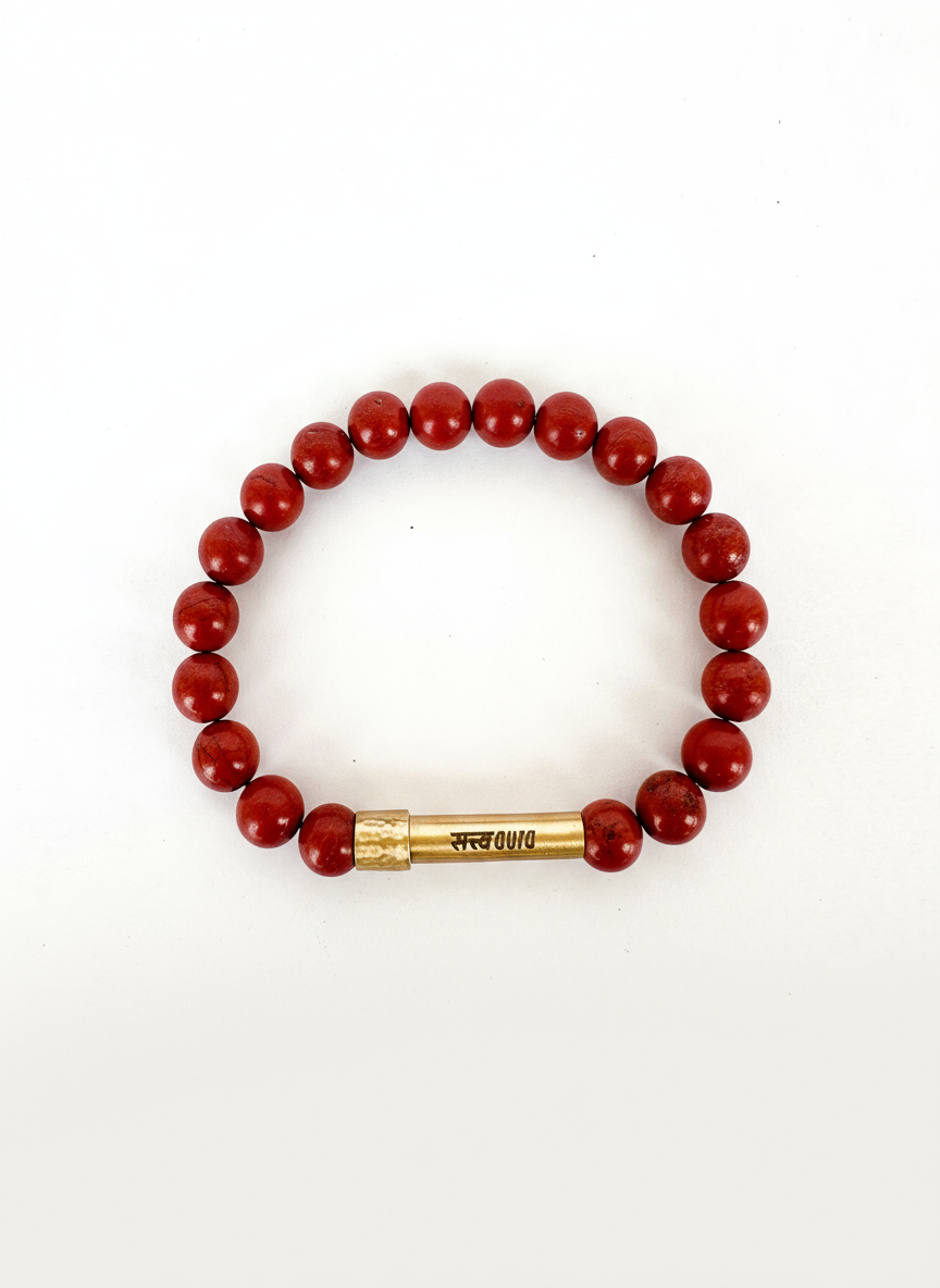 Red Jasper Crystal Bracelet with Manifestation Lock