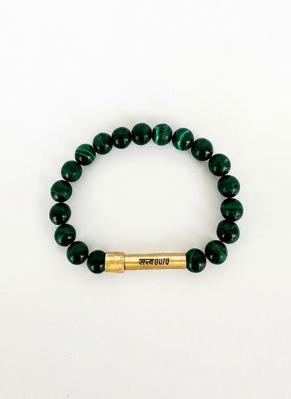 Malachite Crystal Bracelet with Manifestation Lock