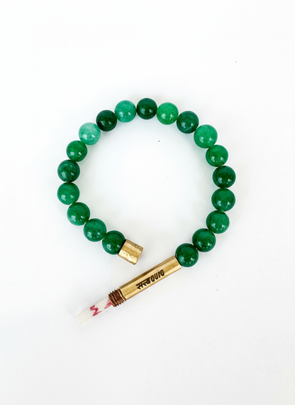 Green Jade Crystal Bracelet with Manifestation Lock