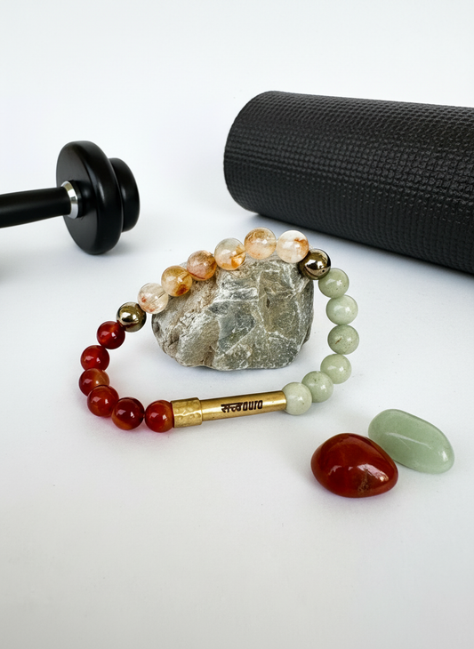 Fitness Freak Crystal Bracelet with Manifestation Lock