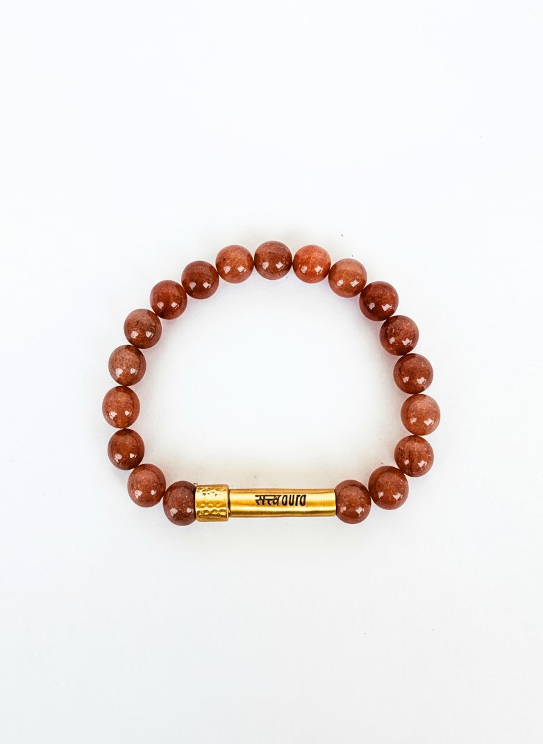 Golden Sunstone Crystal Bracelet with Manifestation Lock