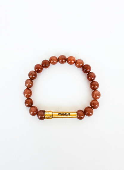 Golden Sunstone Crystal Bracelet with Manifestation Lock