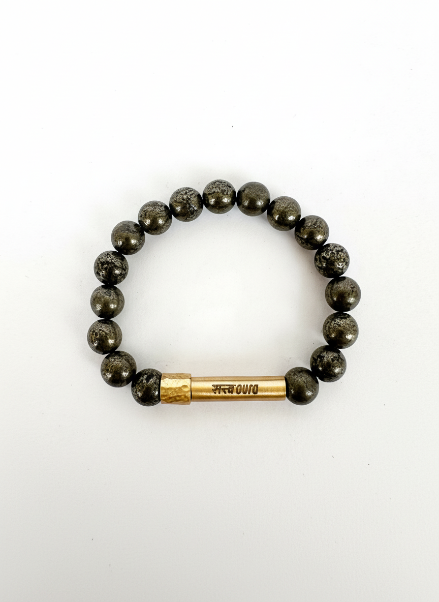 Pyrite Crystal Bracelet with Manifestation Lock