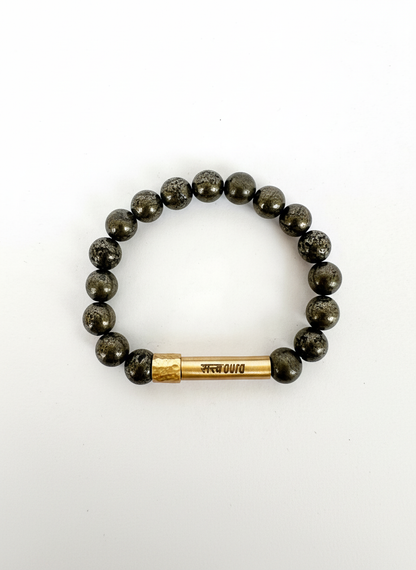 Pyrite Crystal Bracelet with Manifestation Lock