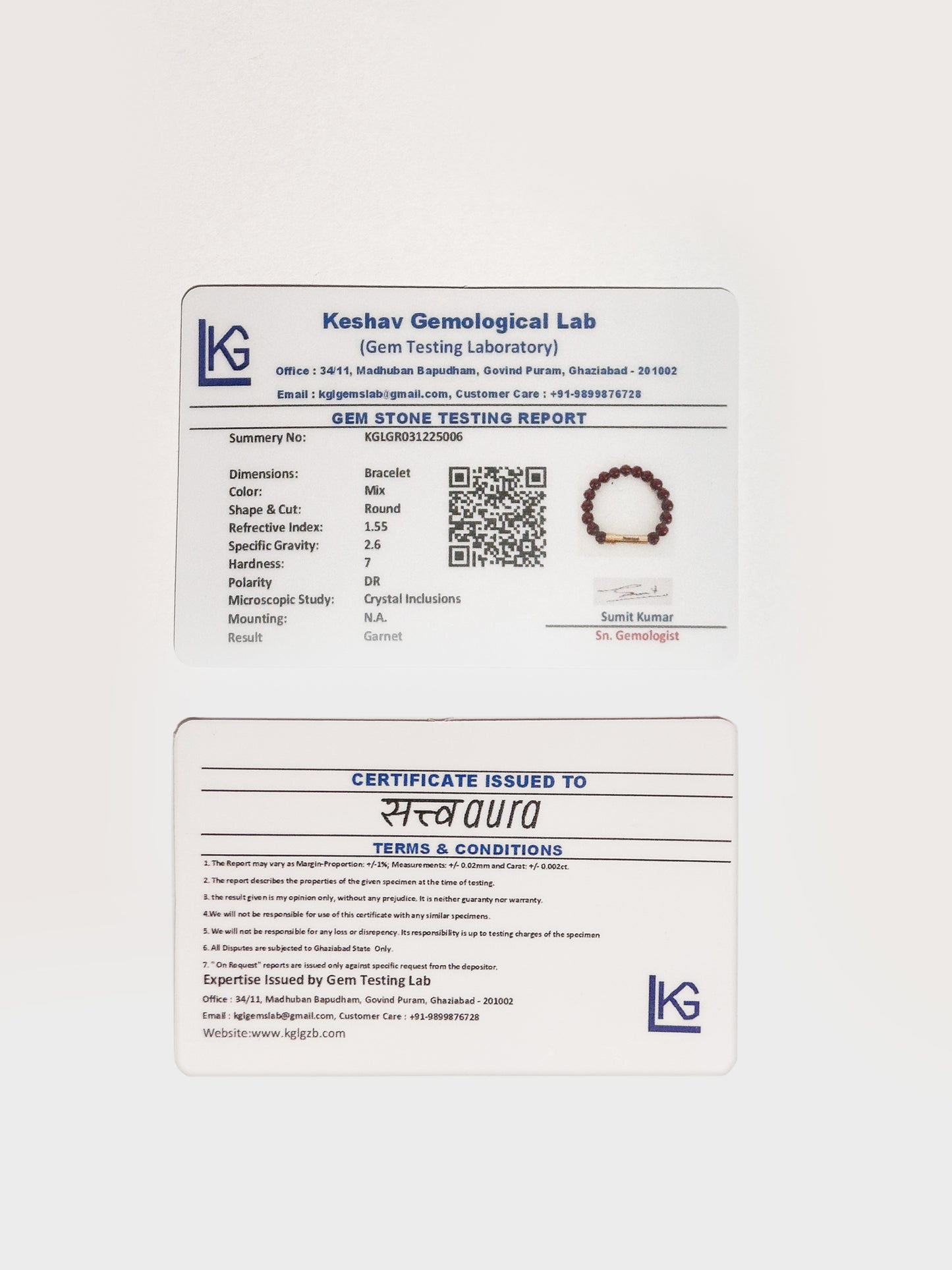 Garnet Crystal Bracelet with Manifestation Lock