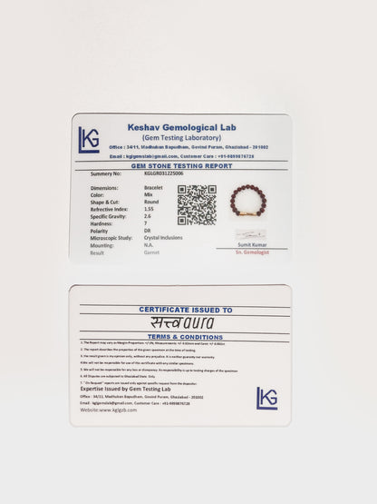 Garnet Crystal Bracelet with Manifestation Lock