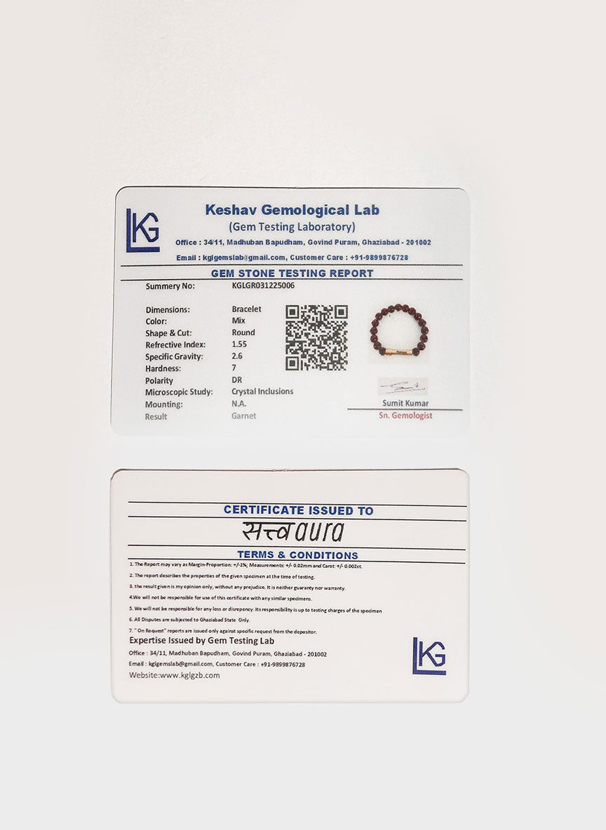 Garnet Crystal Bracelet with Manifestation Lock