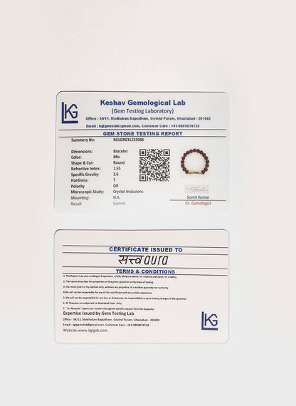 Garnet Crystal Bracelet with Manifestation Lock