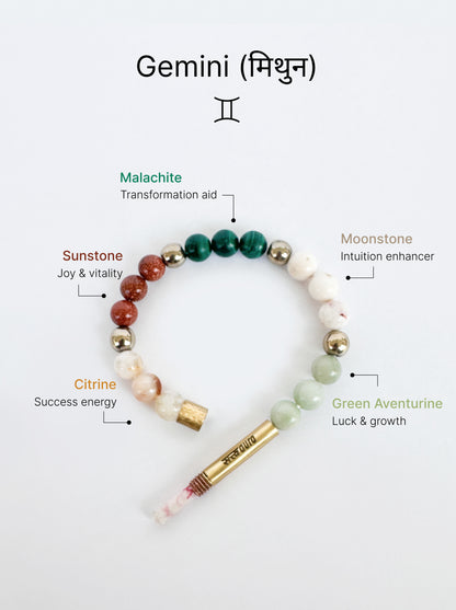 Gemini Crystal Bracelet with Manifestation Lock