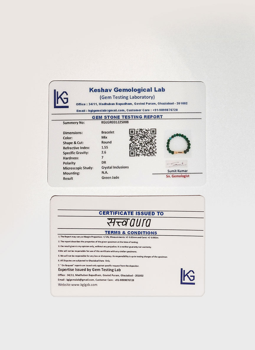 Green Jade Crystal Bracelet with Manifestation Lock