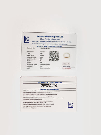 Green Aventurine Crystal Bracelet with Manifestation Lock