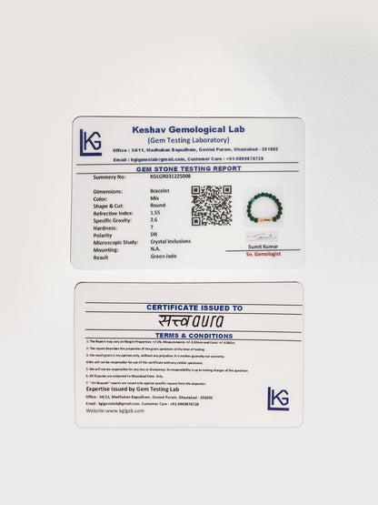 Green Jade Crystal Bracelet with Manifestation Lock