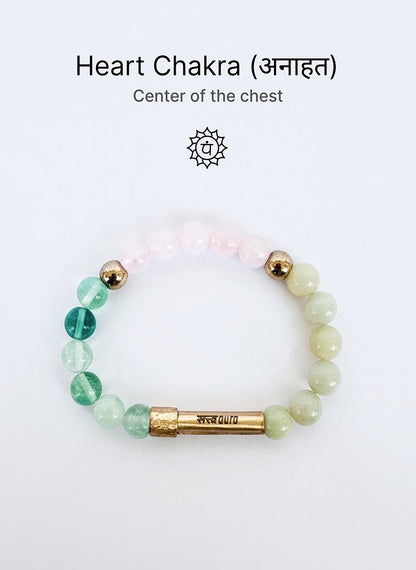 Heart Chakra Crystal Bracelet with Manifestation Lock