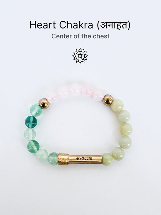 Heart Chakra Crystal Bracelet with Manifestation Lock