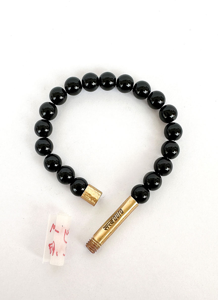 Black Tourmaline Protection Crystal Bracelet with Manifestation Lock