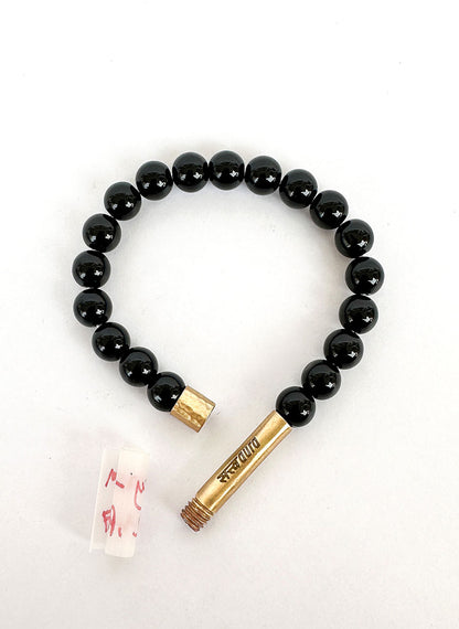 Black Tourmaline Protection Crystal Bracelet with Manifestation Lock