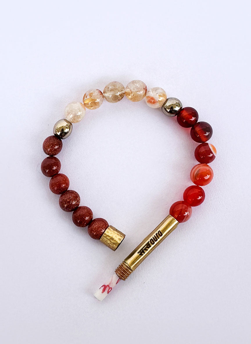 Sacral Chakra Crystal Bracelet with Manifestation Lock