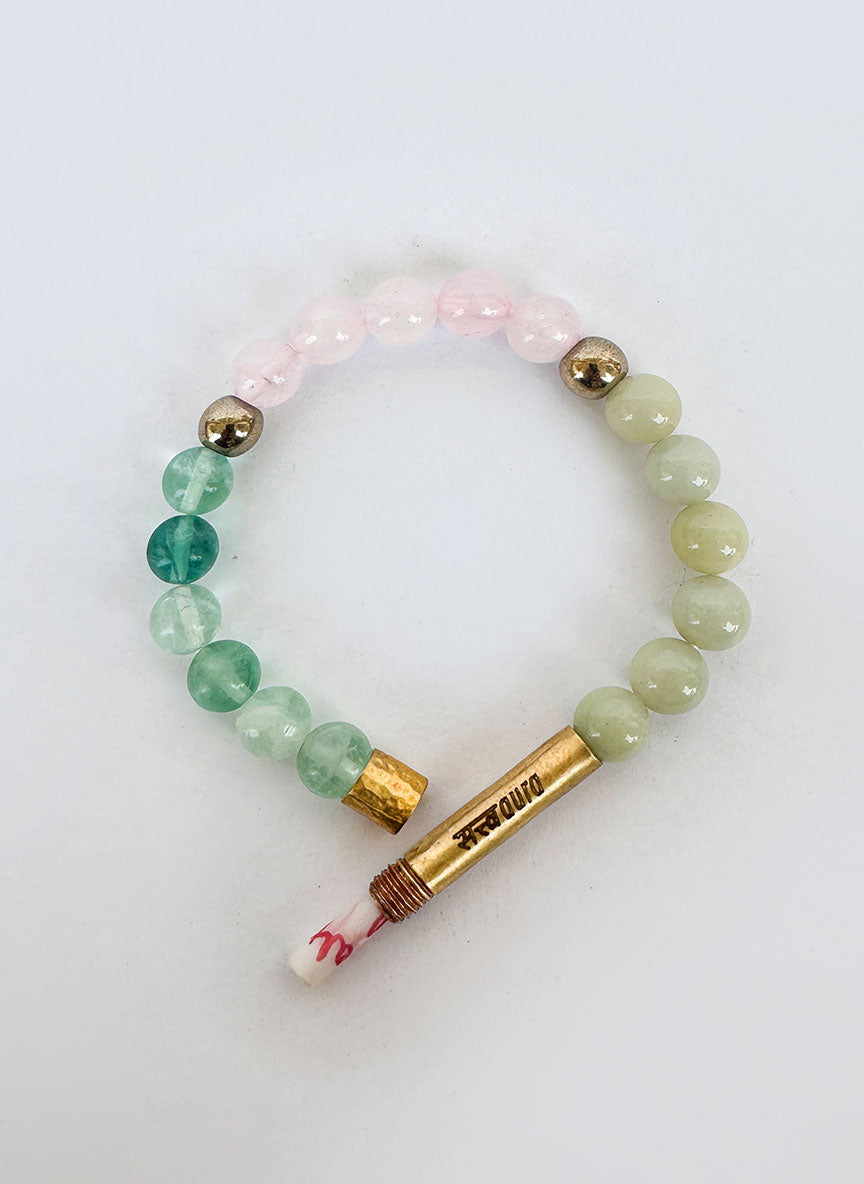 Heart Chakra Crystal Bracelet with Manifestation Lock