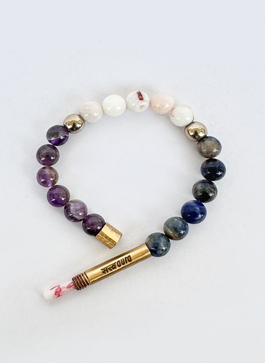 Third Eye Chakra Crystal Bracelet with Manifestation Lock