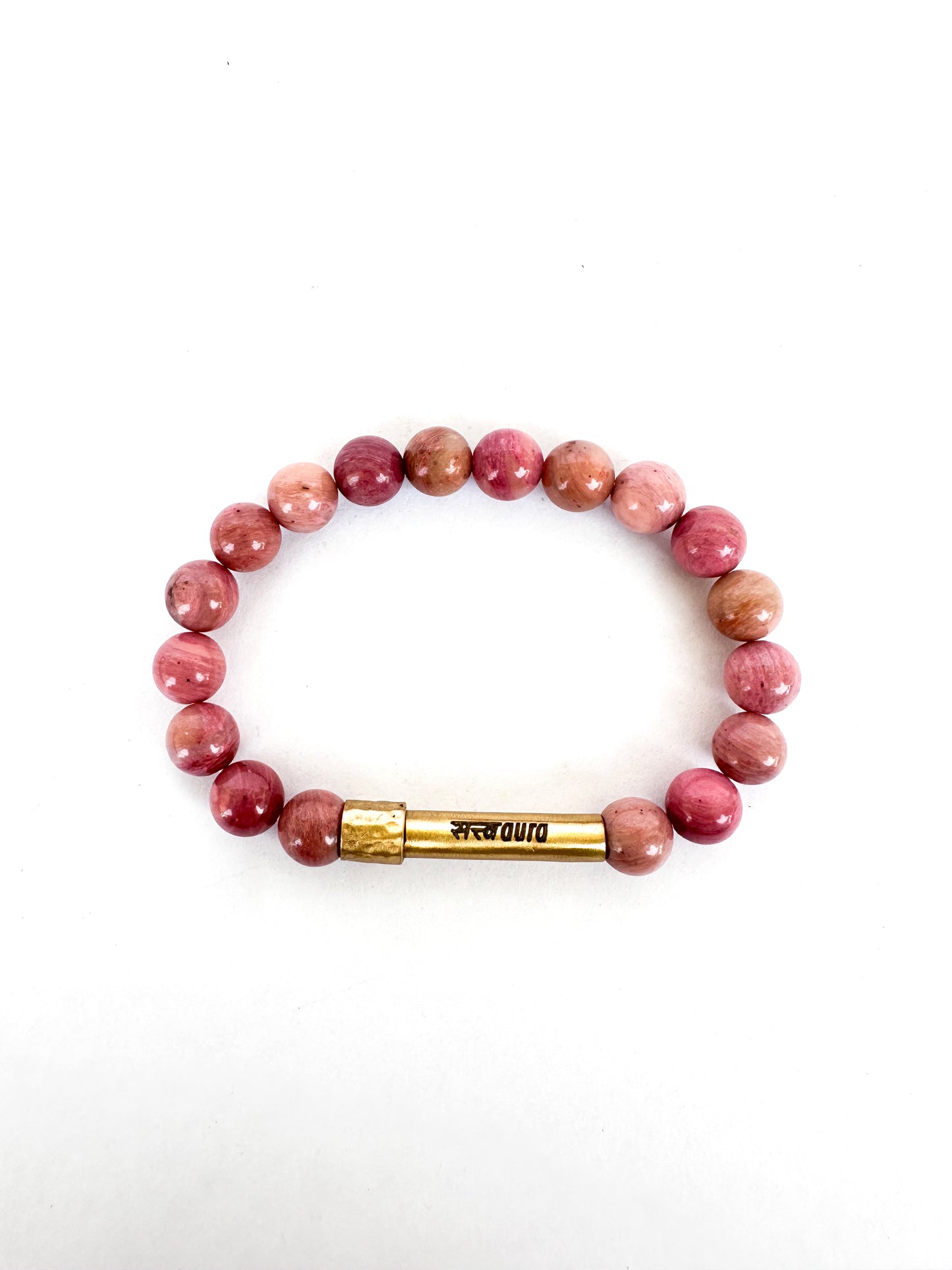 Rhodochrosite Crystal Bracelet with Manifestation Lock