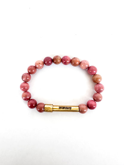 Rhodochrosite Crystal Bracelet with Manifestation Lock