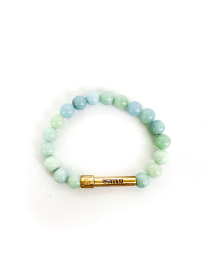 Aquamarine Crystal Bracelet with Manifestation Lock