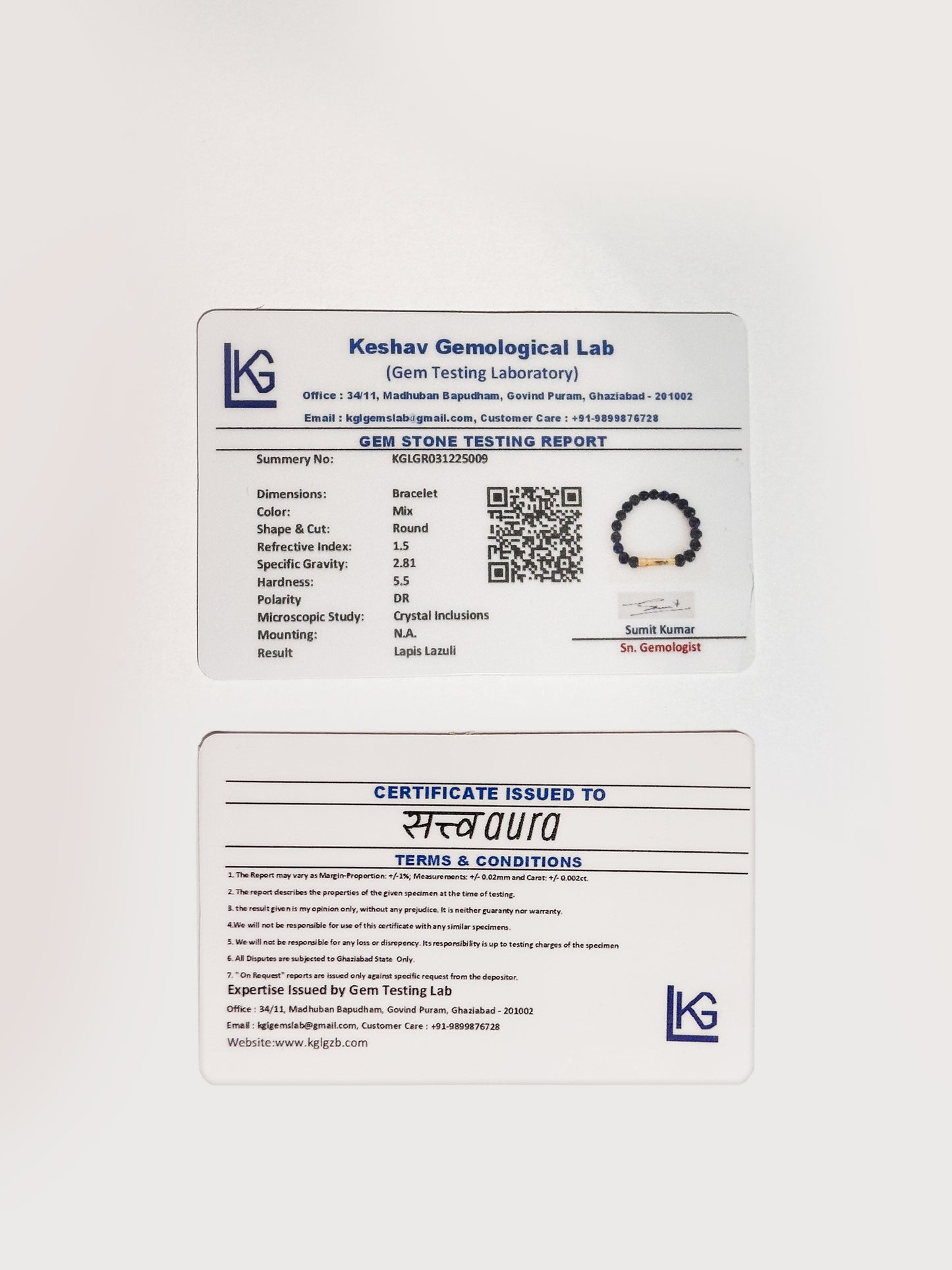 Lapis Lazuli Crystal Bracelet with Manifestation Lock