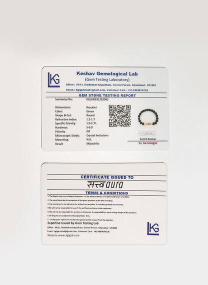 Malachite Crystal Bracelet with Manifestation Lock