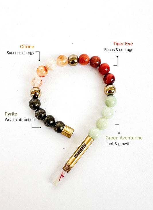 धन योग Crystal Bracelet with Manifestation Lock