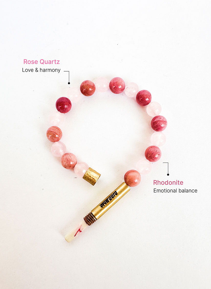Love Aura Crystal Bracelet with Manifestation Lock