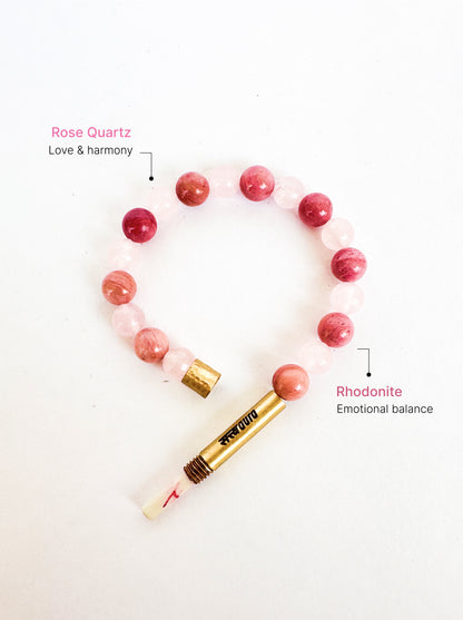 Love Aura Crystal Bracelet with Manifestation Lock