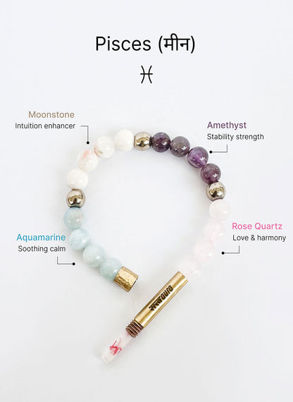 Pisces Crystal Bracelet with Manifestation Lock
