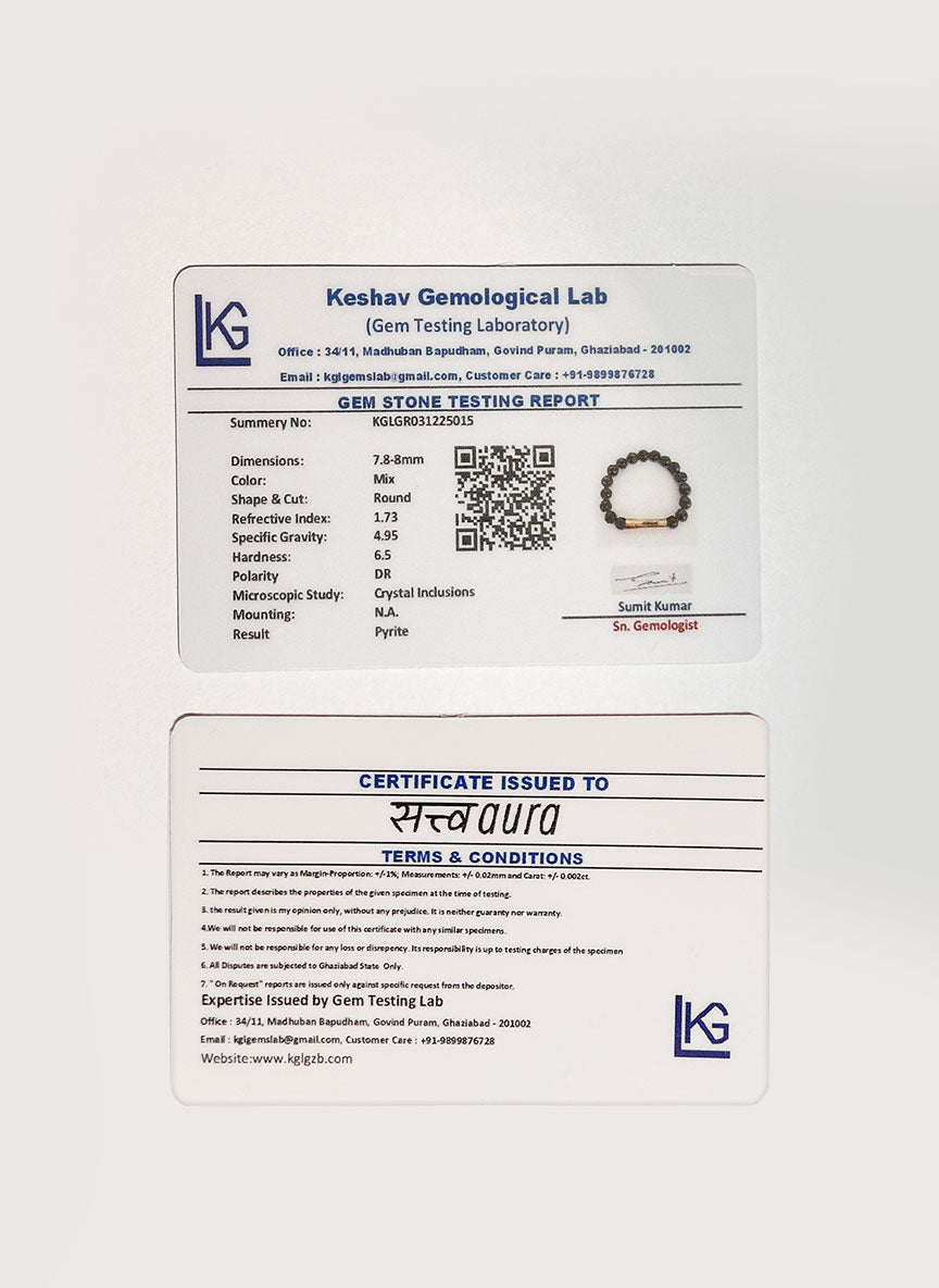 Pyrite Crystal Bracelet with Manifestation Lock