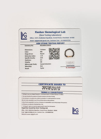 Pyrite Crystal Bracelet with Manifestation Lock