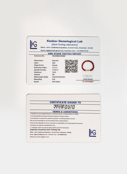 Red Jasper Crystal Bracelet with Manifestation Lock