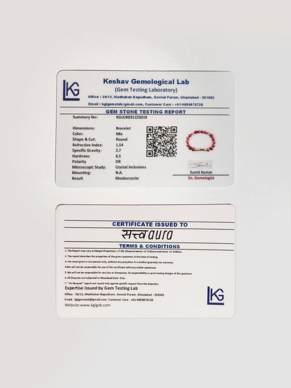 Rhodochrosite Crystal Bracelet with Manifestation Lock