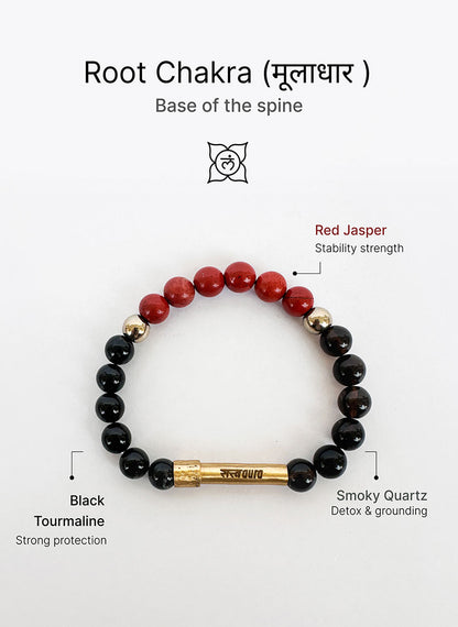 Root Chakra Crystal Bracelet with Manifestation Lock