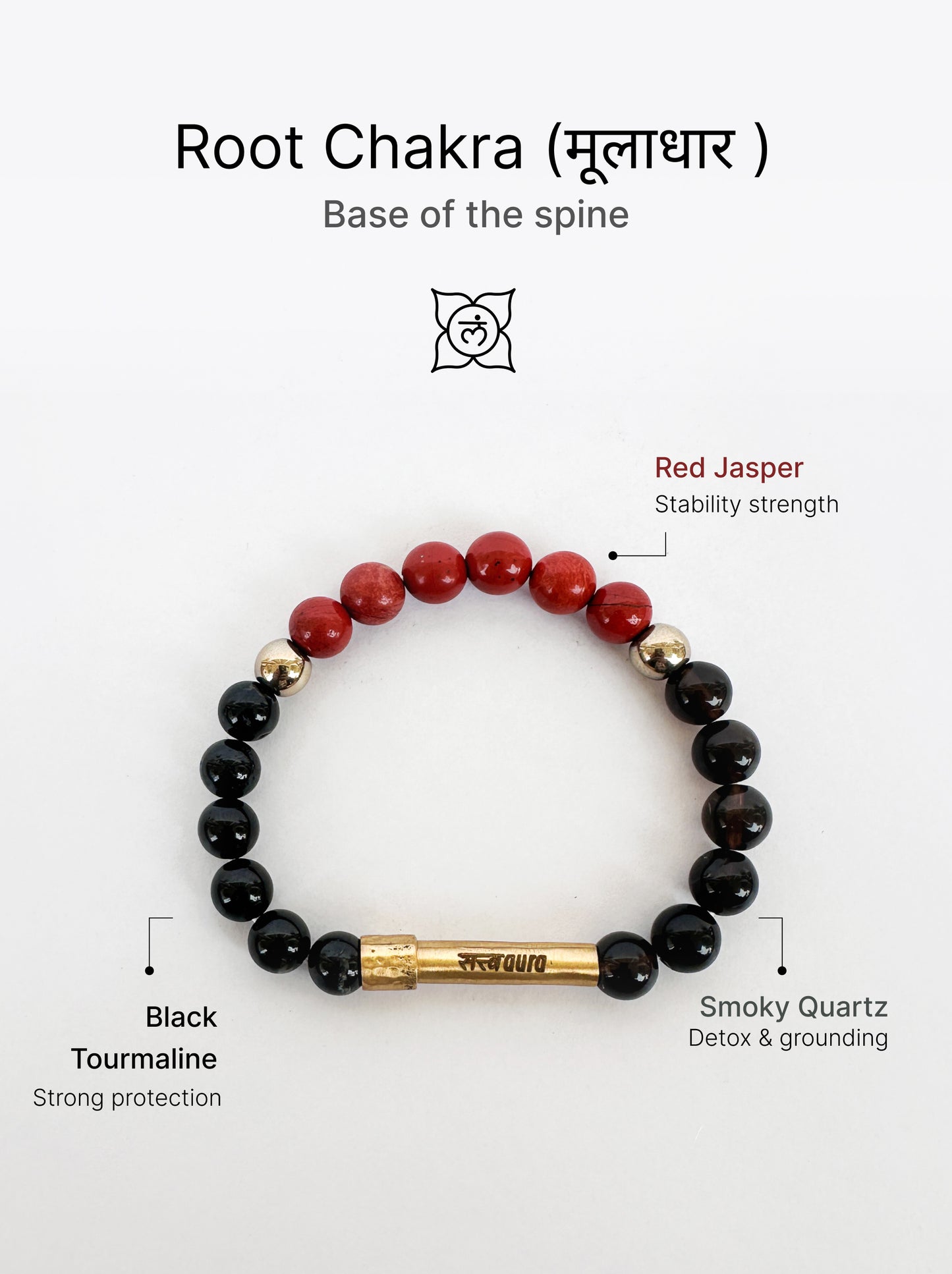 Root Chakra Crystal Bracelet with Manifestation Lock