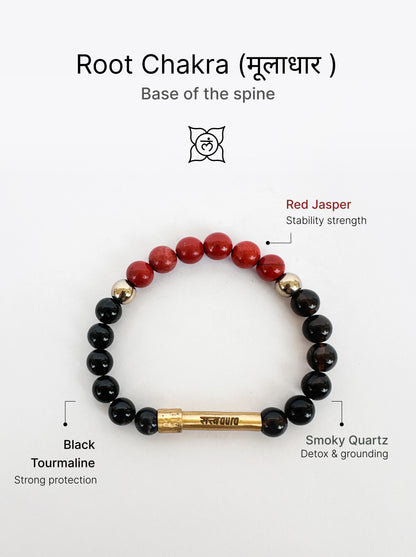 Root Chakra Crystal Bracelet with Manifestation Lock