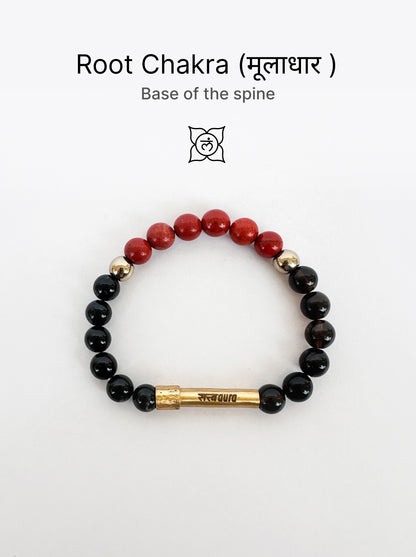 Root Chakra Crystal Bracelet with Manifestation Lock