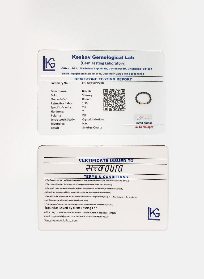 Smoky Quartz Crystal Bracelet with Manifestation Lock