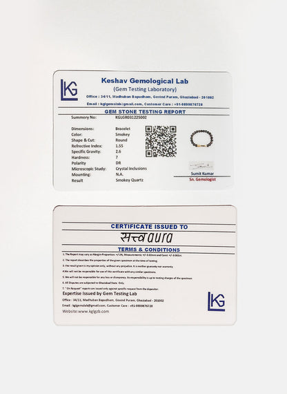 Smoky Quartz Crystal Bracelet with Manifestation Lock