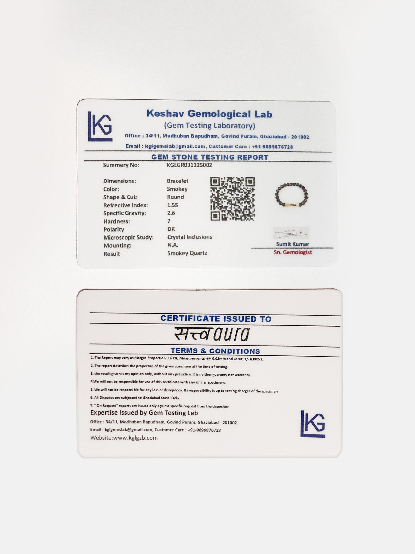 Smoky Quartz Crystal Bracelet with Manifestation