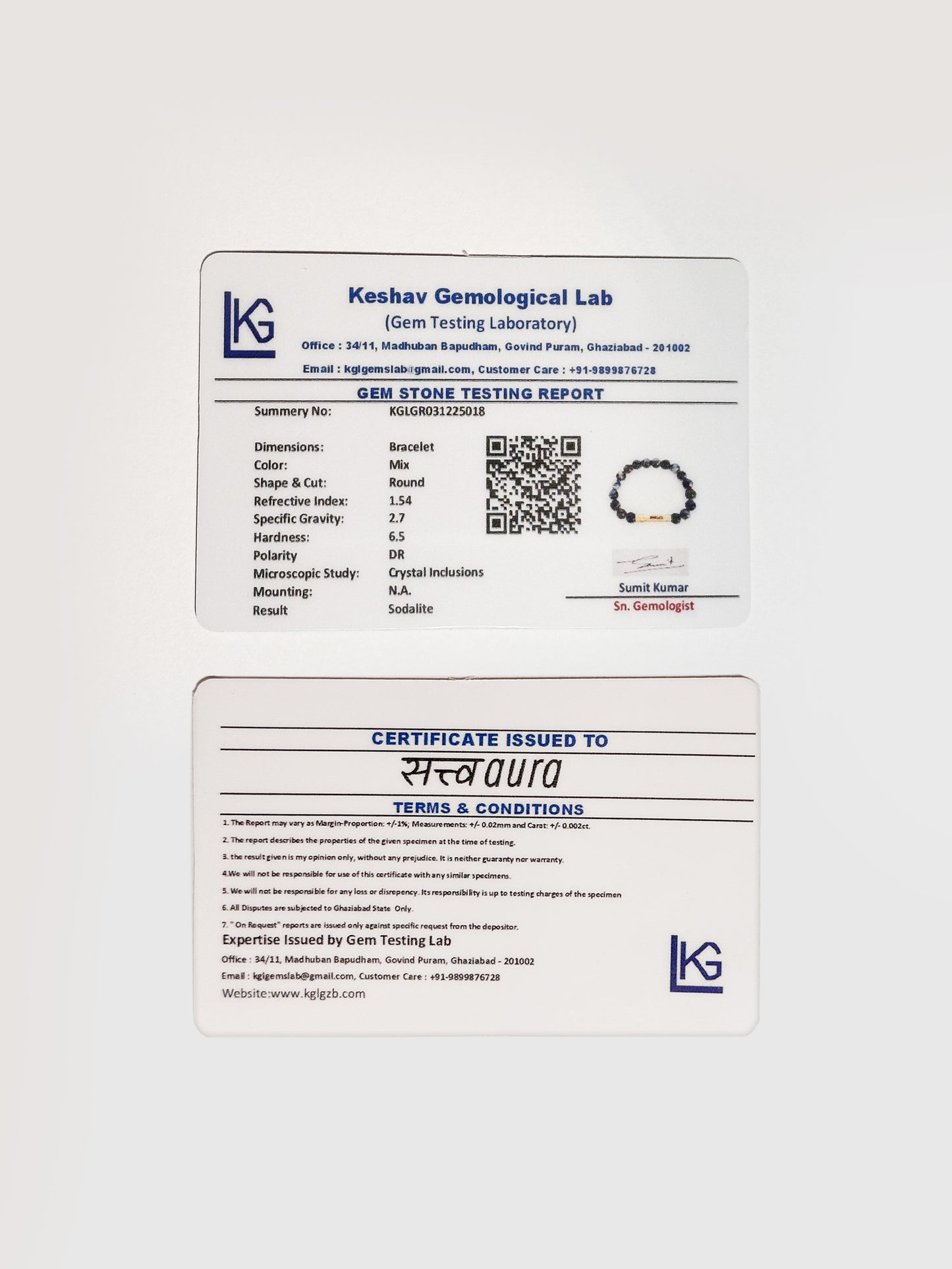 Sodalite Crystal Bracelet with Manifestation Lock