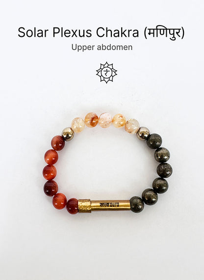 Solar Plexus Chakra Crystal Bracelet with Manifestation Lock