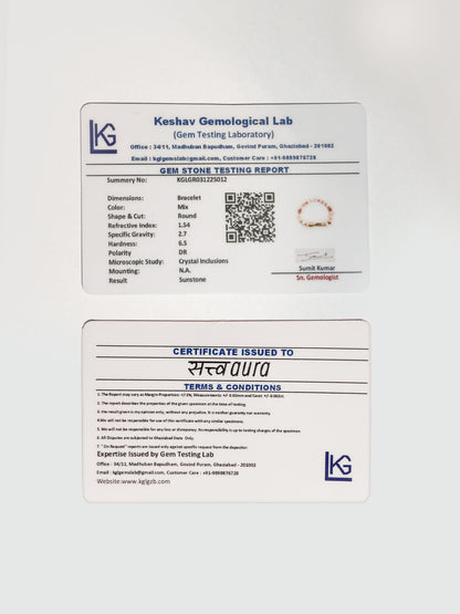 Sunstone Crystal Bracelet with Manifestation Lock