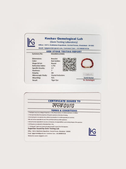 Tiger Eye Crystal Bracelet with Manifestation Lock